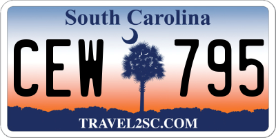 SC license plate CEW795