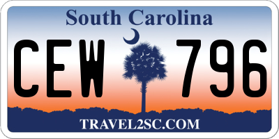 SC license plate CEW796