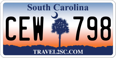 SC license plate CEW798