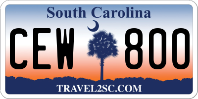 SC license plate CEW800