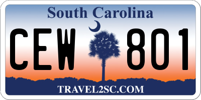 SC license plate CEW801