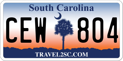 SC license plate CEW804