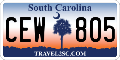 SC license plate CEW805