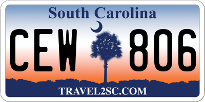 SC license plate CEW806