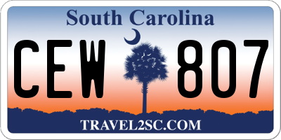 SC license plate CEW807