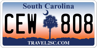 SC license plate CEW808