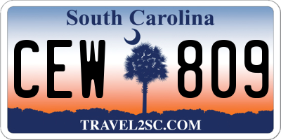SC license plate CEW809