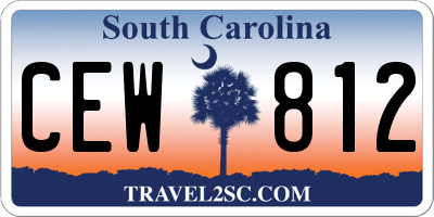 SC license plate CEW812