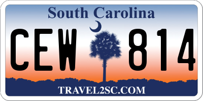 SC license plate CEW814