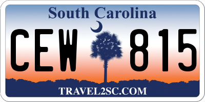 SC license plate CEW815