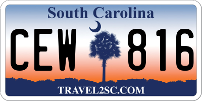 SC license plate CEW816