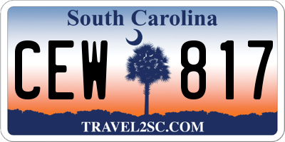 SC license plate CEW817