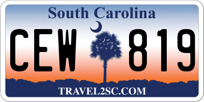 SC license plate CEW819