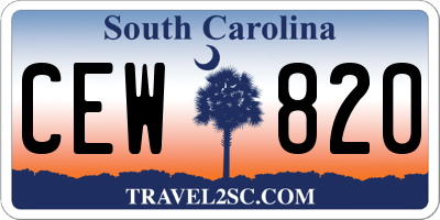 SC license plate CEW820