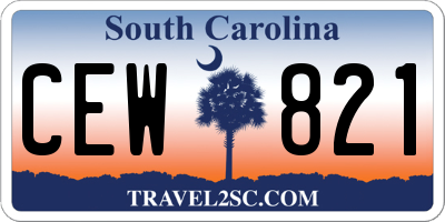 SC license plate CEW821