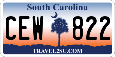 SC license plate CEW822