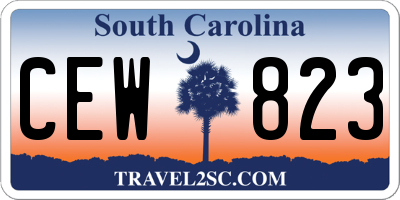 SC license plate CEW823
