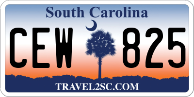 SC license plate CEW825