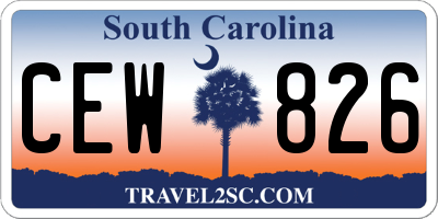 SC license plate CEW826