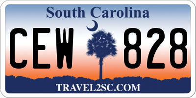 SC license plate CEW828
