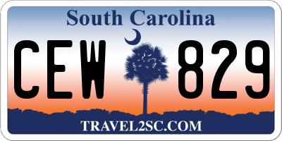 SC license plate CEW829