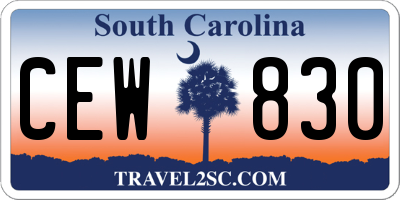 SC license plate CEW830