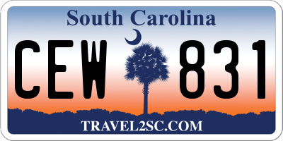 SC license plate CEW831