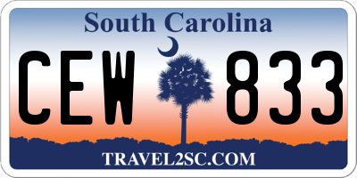 SC license plate CEW833