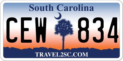 SC license plate CEW834