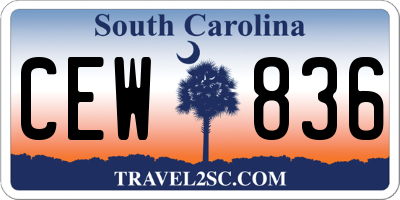 SC license plate CEW836