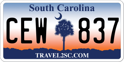 SC license plate CEW837