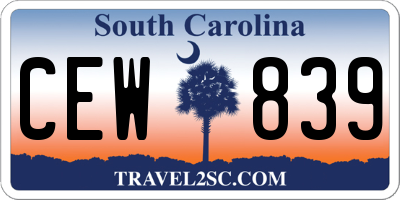 SC license plate CEW839
