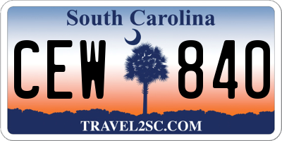 SC license plate CEW840