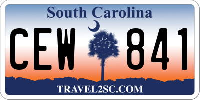 SC license plate CEW841