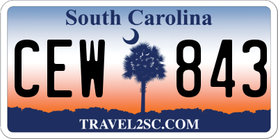 SC license plate CEW843