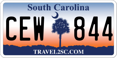 SC license plate CEW844