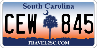 SC license plate CEW845