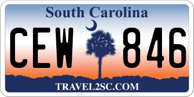 SC license plate CEW846