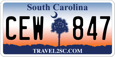SC license plate CEW847