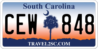 SC license plate CEW848