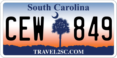 SC license plate CEW849