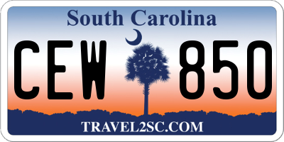 SC license plate CEW850