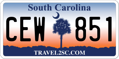 SC license plate CEW851