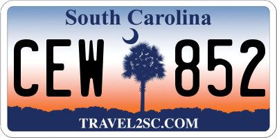 SC license plate CEW852