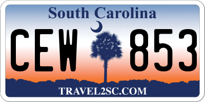 SC license plate CEW853