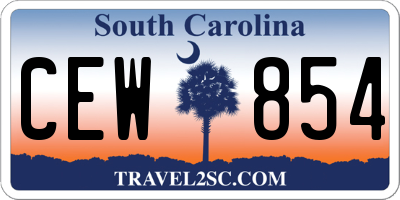 SC license plate CEW854