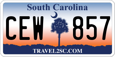 SC license plate CEW857