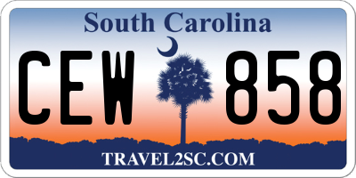 SC license plate CEW858