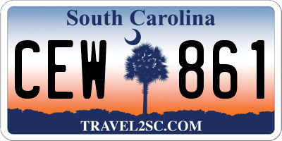SC license plate CEW861