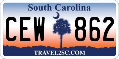 SC license plate CEW862